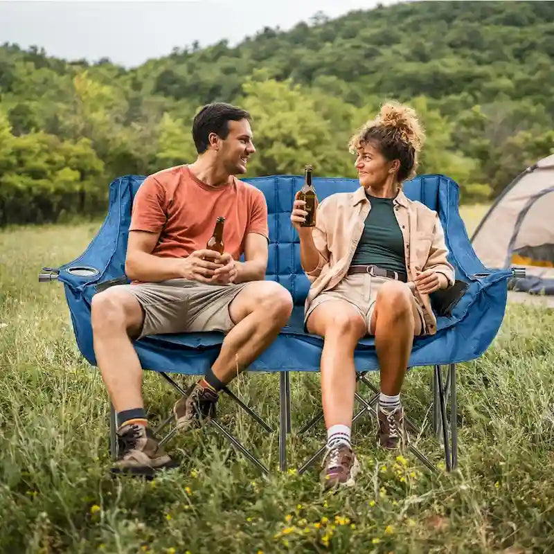 Chaise de camping pliable DoCred Oversized 2 Person entièrement rembourrée