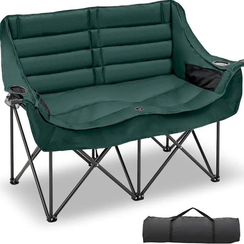 Chaise de camping pliable DoCred Oversized 2 Person entièrement rembourrée