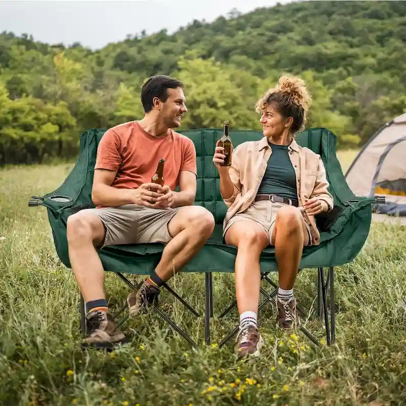 Chaise de camping pliable DoCred Oversized 2 Person entièrement rembourrée