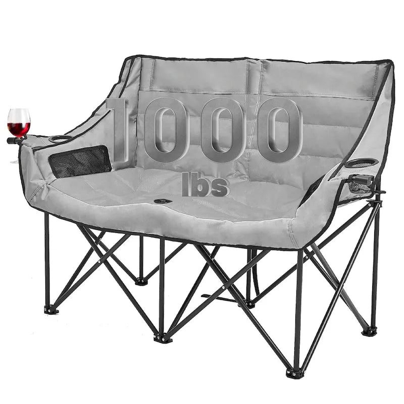 Chaise de camping pliable DoCred Oversized 2 Person entièrement rembourrée