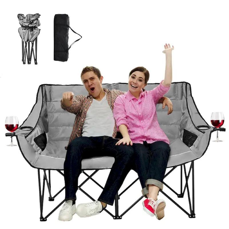 Chaise de camping pliable DoCred Oversized 2 Person entièrement rembourrée