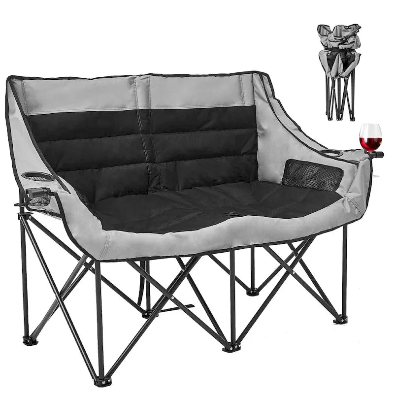 Chaise de camping pliable DoCred Oversized 2 Person entièrement rembourrée