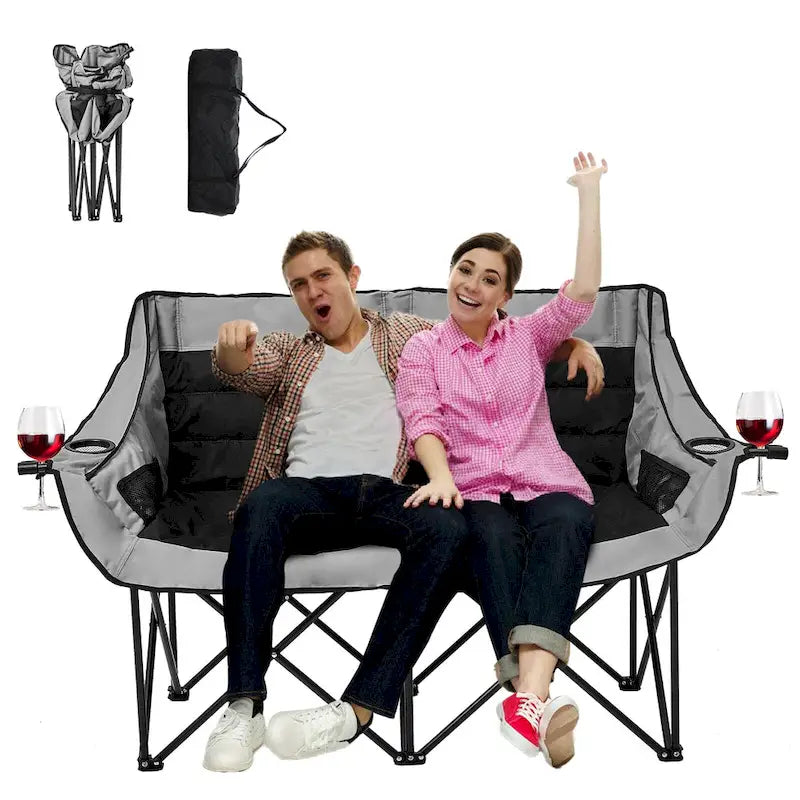 Chaise de camping pliable DoCred Oversized 2 Person entièrement rembourrée