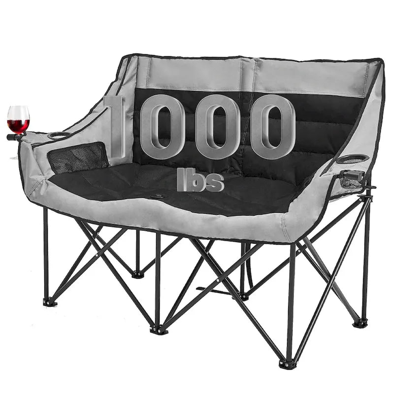 Chaise de camping pliable DoCred Oversized 2 Person entièrement rembourrée