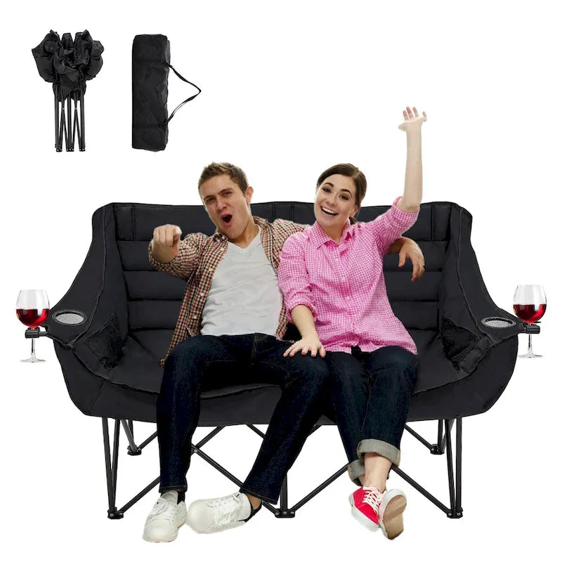 Chaise de camping pliable DoCred Oversized 2 Person entièrement rembourrée