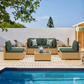 Salon de jardin 5 pièces en rotin jaune Patio Watcher avec coussins