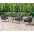 Ensemble de conversation d'extérieur 4 pièces en métal gris foncé avec table basse Brig Furniture of America