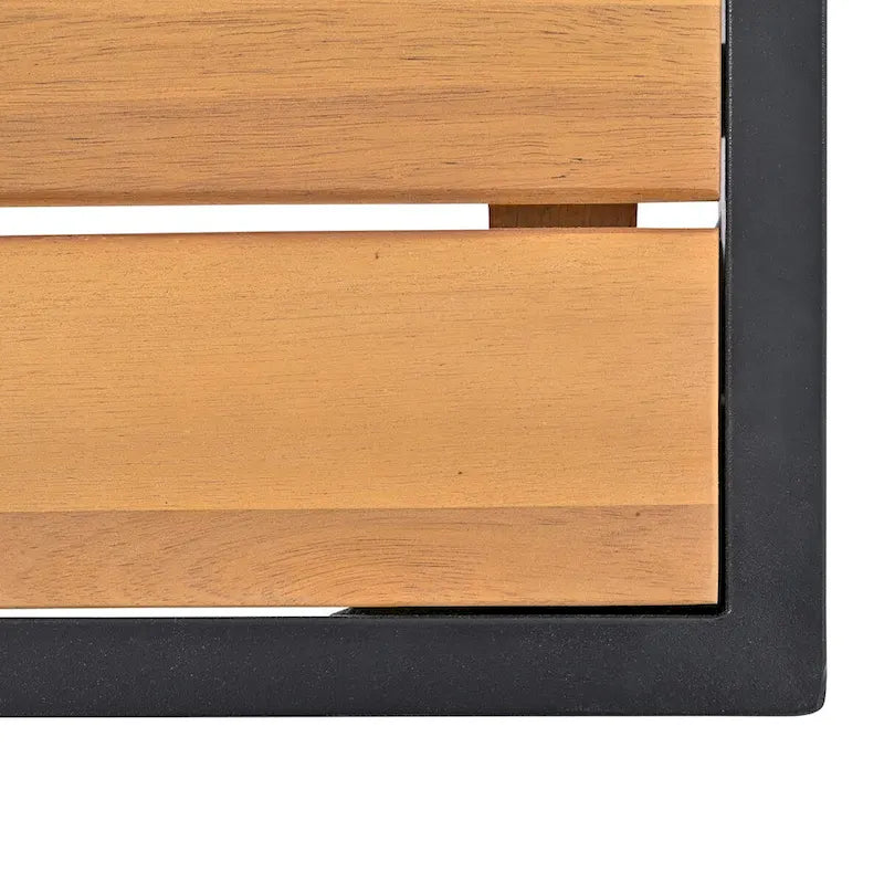 Ensemble de canapés modulaires de patio 8 pièces avec table basse en verre trempé et table basse en bois pour oasis extérieure, jardin
