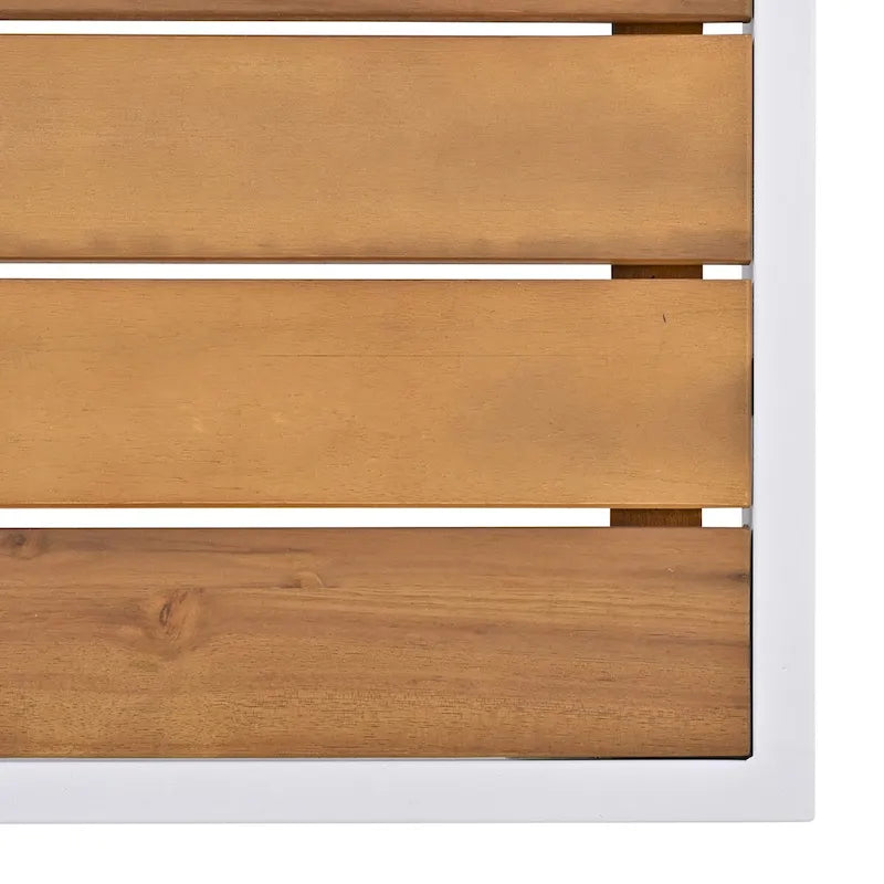 Ensemble de canapés modulaires de patio 8 pièces avec table basse en verre trempé et table basse en bois pour oasis extérieure, jardin