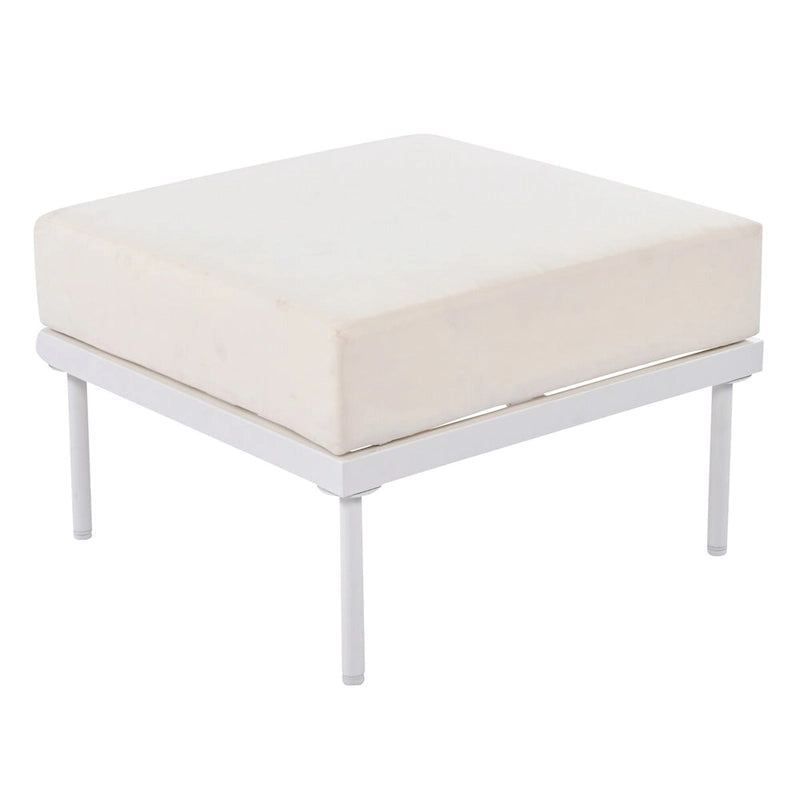 Ensemble de canapés modulaires de patio 8 pièces avec table basse en verre trempé et table basse en bois pour oasis extérieure, jardin
