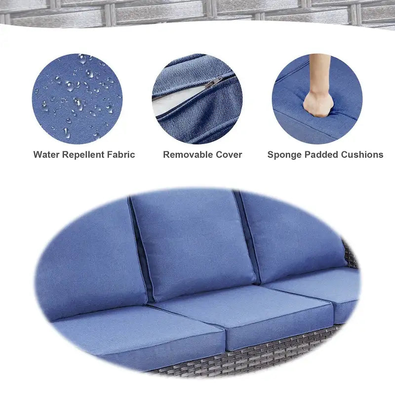 Fauteuils pivotants d'extérieur avec table de canapé modulable