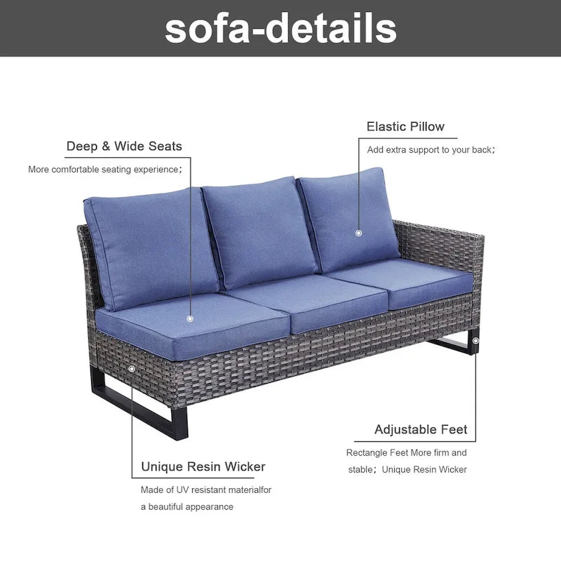 Fauteuils pivotants d'extérieur avec table de canapé modulable