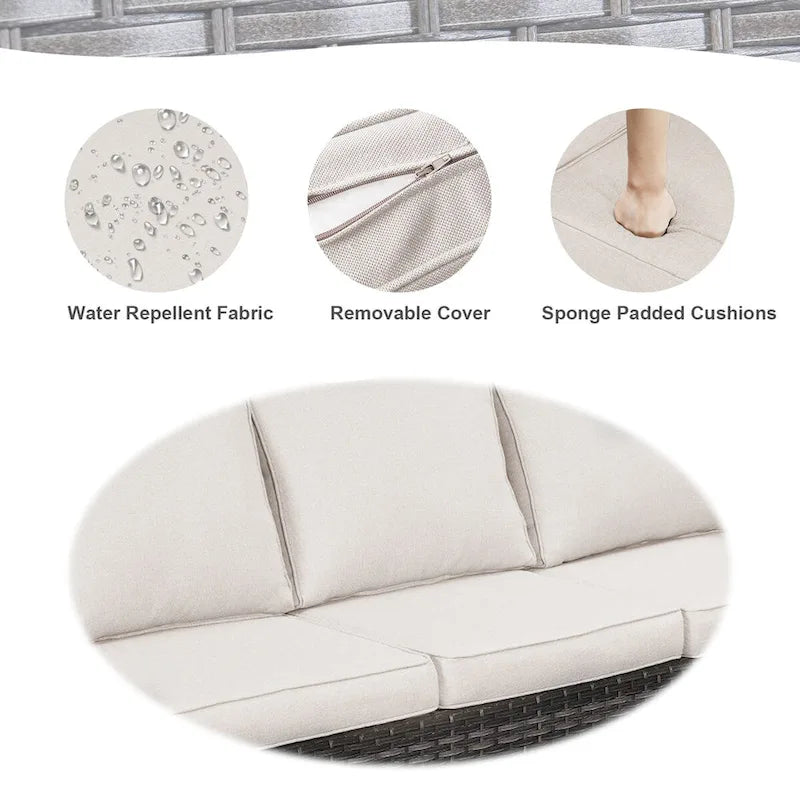 Fauteuils pivotants d'extérieur avec table de canapé modulable