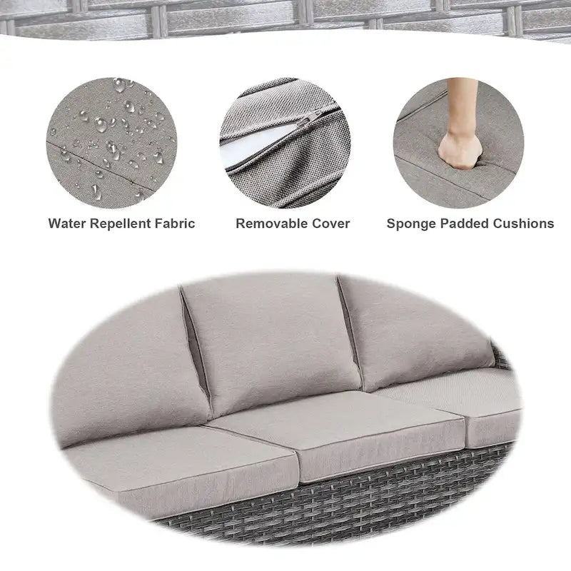 Fauteuils pivotants d'extérieur avec table de canapé modulable