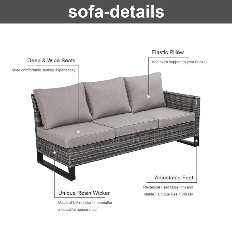 Fauteuils pivotants d'extérieur avec table de canapé modulable