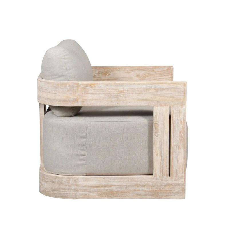 Fauteuil pivotant Paradiso en teck aspect naturel pour l'extérieur