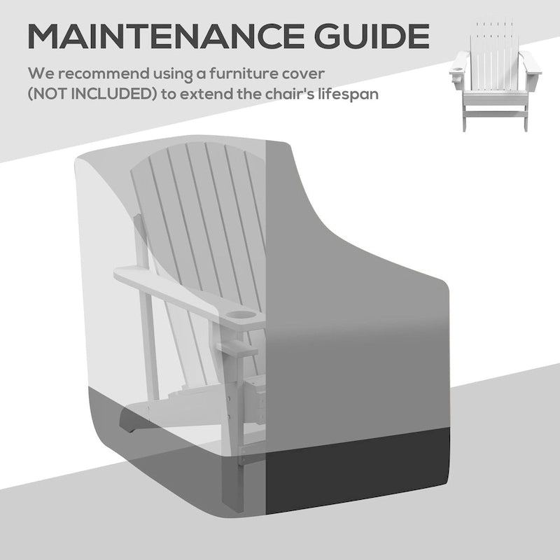 Chaise Adirondack rustique en bois avec porte-gobelet, résistante aux intempéries, pour patio extérieur