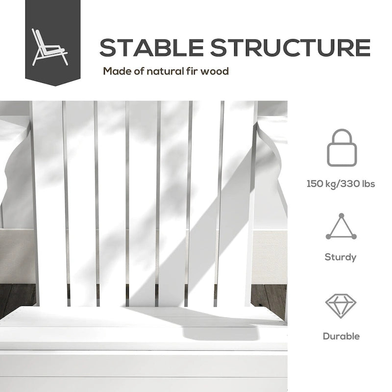 Chaise Adirondack rustique en bois avec porte-gobelet, résistante aux intempéries, pour patio extérieur