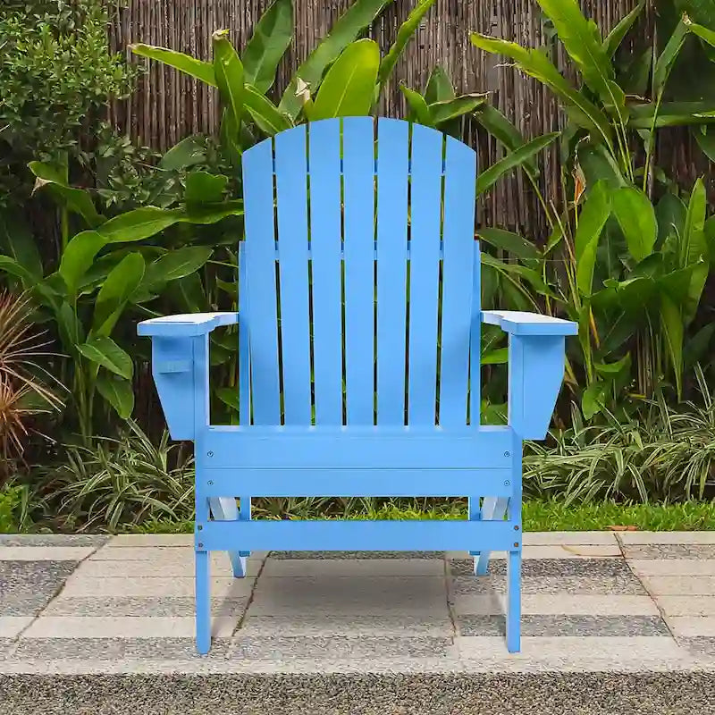 Chaise Adirondack rustique en bois avec porte-gobelet, résistante aux intempéries, pour patio extérieur