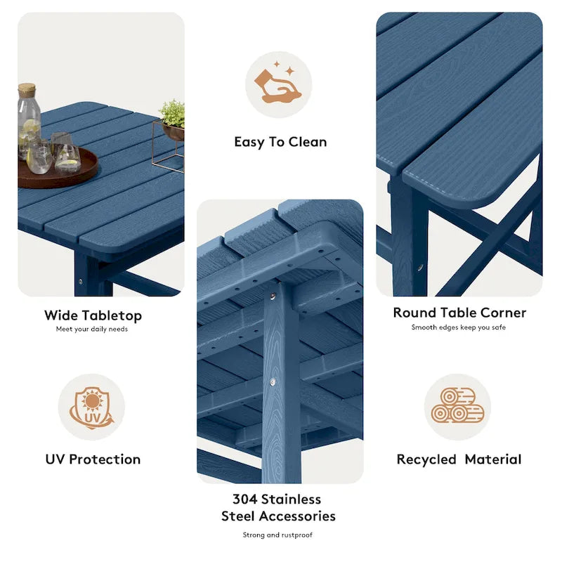 Ensemble de 5 chaises de jardin Adirondack hautes en plastique