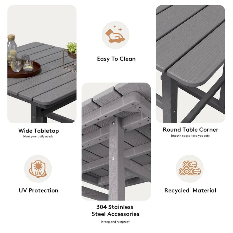 Ensemble de 5 chaises de jardin Adirondack hautes en plastique