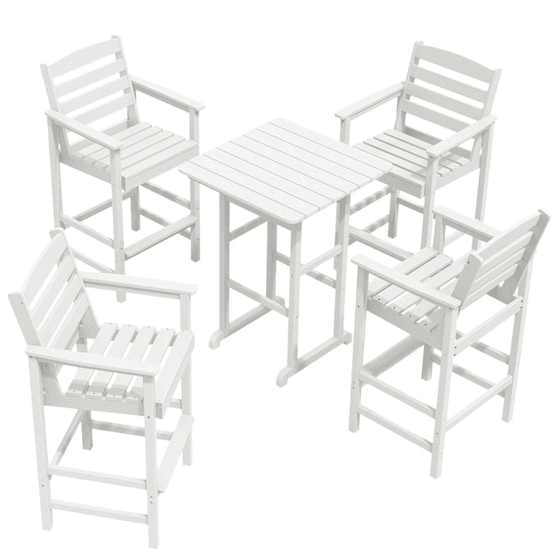 Ensemble de 5 chaises de jardin Adirondack hautes en plastique