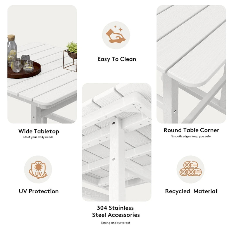 Ensemble de 5 chaises de jardin Adirondack hautes en plastique