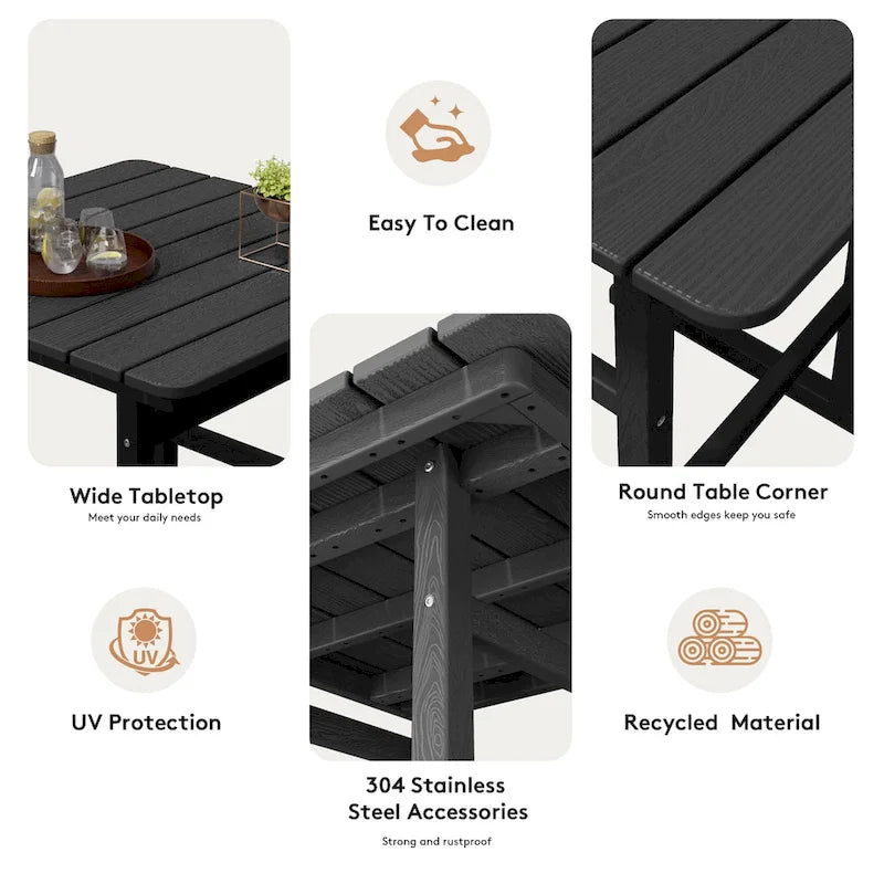 Ensemble de 5 chaises de jardin Adirondack hautes en plastique
