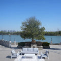 Ensemble de canapé de patio extérieur en aluminium avec coussins, blanc