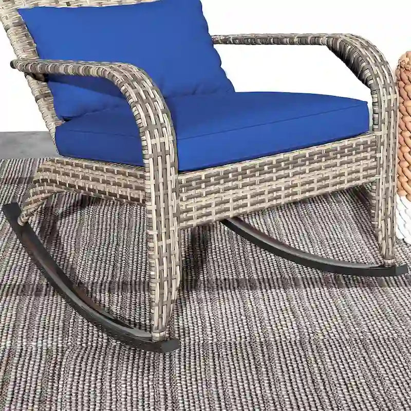 Chaise à bascule Adirondack en osier d'extérieur Outsunny, fauteuil à bascule en rotin