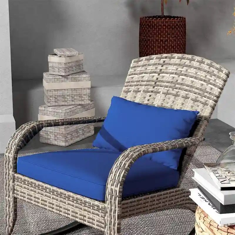 Chaise à bascule Adirondack en osier d'extérieur Outsunny, fauteuil à bascule en rotin
