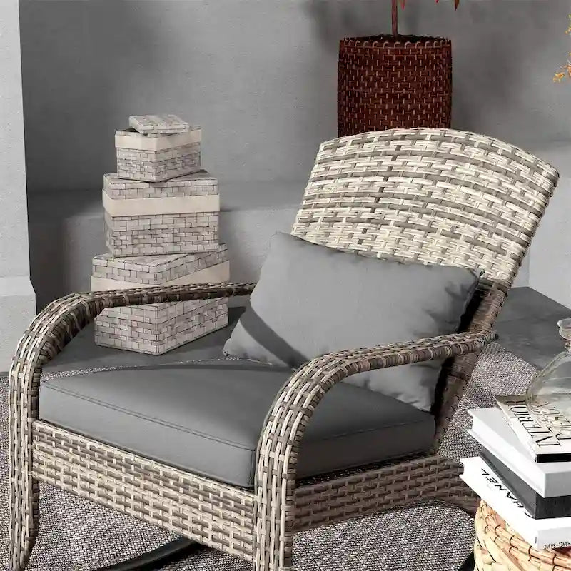 Chaise à bascule Adirondack en osier d'extérieur Outsunny, fauteuil à bascule en rotin