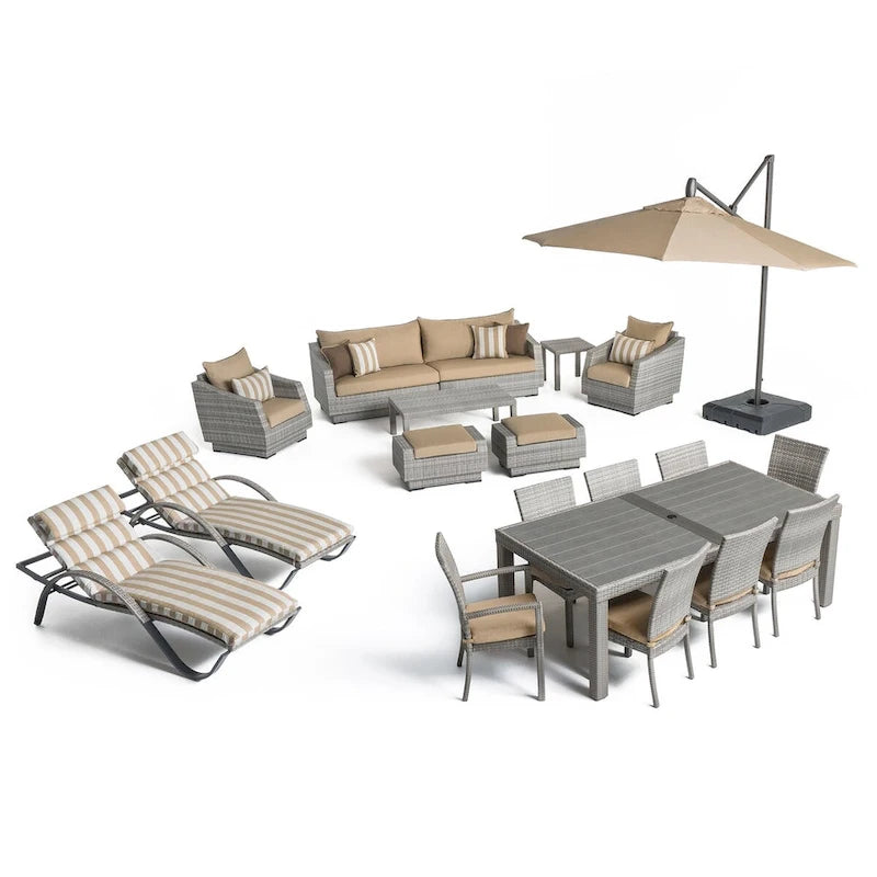Ensemble de patio extérieur Cannes 20 pièces Sunbrella