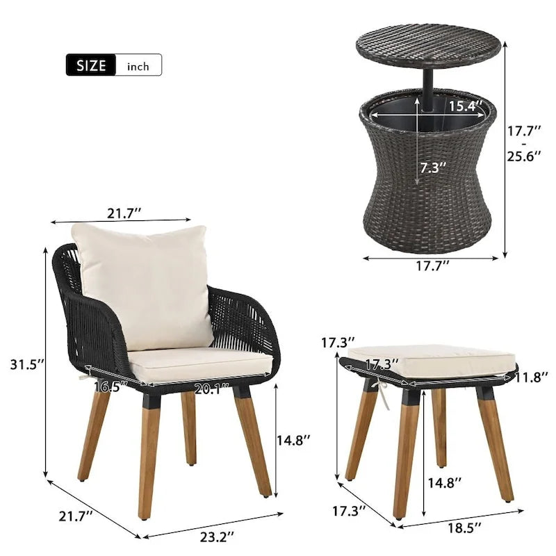 Ensembles de 5 chaises de patio, Ensemble de conversation pour patio
