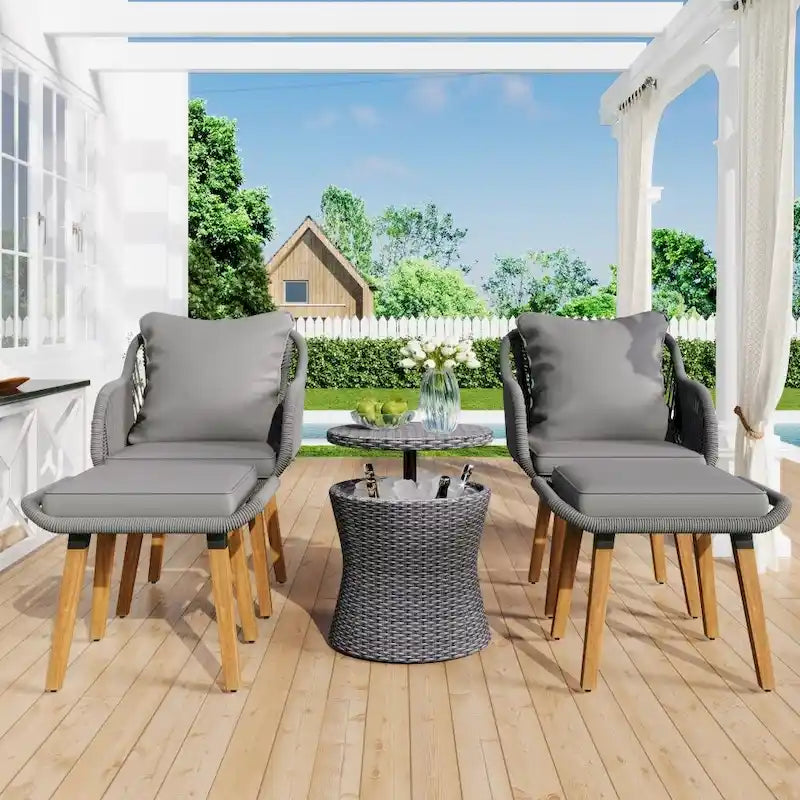 Ensembles de 5 chaises de patio, Ensemble de conversation pour patio