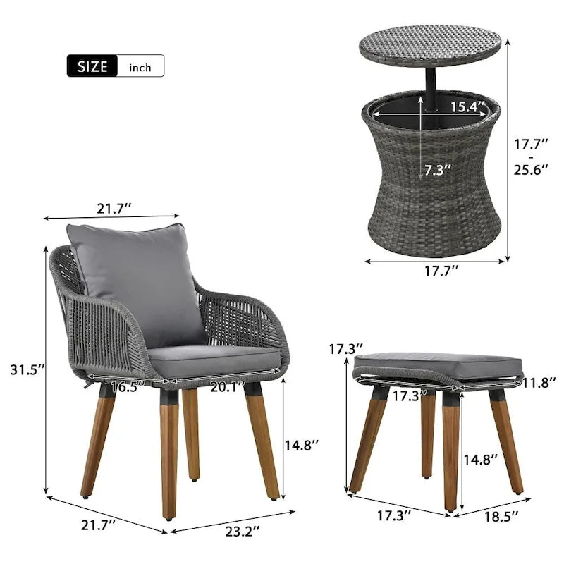 Ensembles de 5 chaises de patio, Ensemble de conversation pour patio