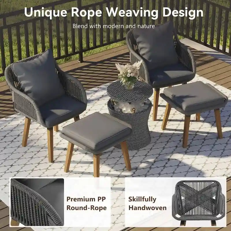 Ensembles de 5 chaises de patio, Ensemble de conversation pour patio