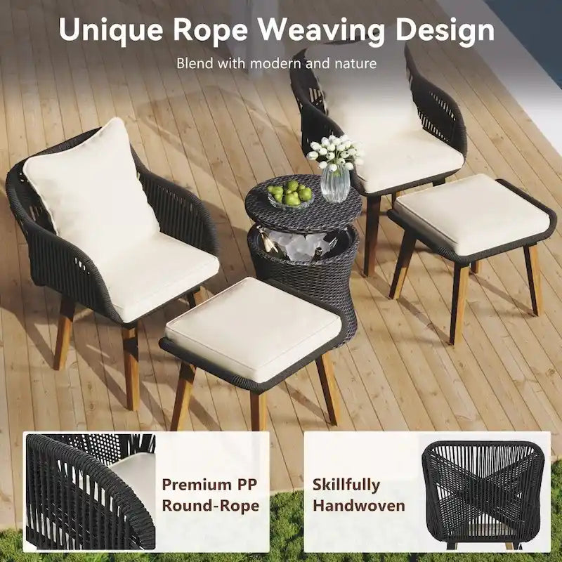 Ensembles de 5 chaises de patio, Ensemble de conversation pour patio
