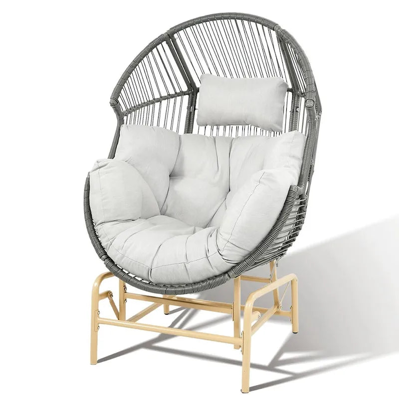 Fauteuil œuf planeur de patio, fauteuil œuf à bascule – Gris foncé