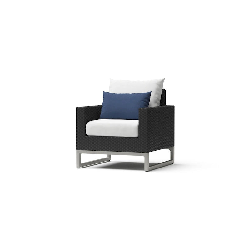 Fauteuils de club Milo Espresso 2 pièces Sunbrella pour patio extérieur