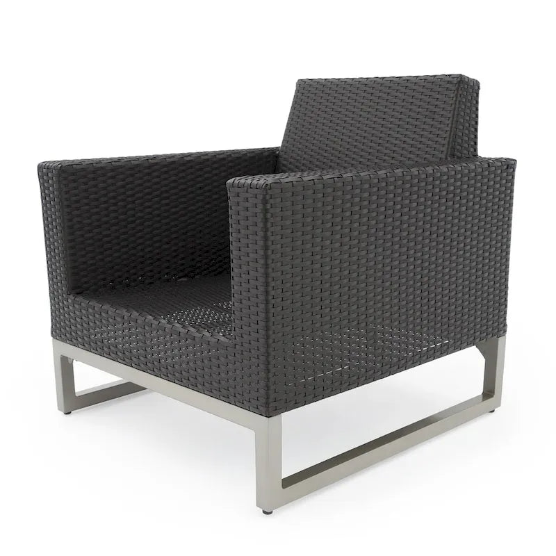 Fauteuils de club Milo Espresso 2 pièces Sunbrella pour patio extérieur