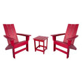 Ensemble de chaise et table Adirondack modernes d'extérieur Hampton, en polybois tout temps