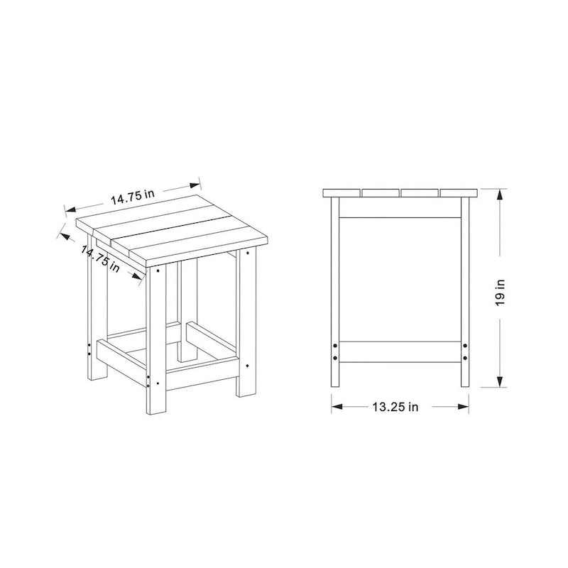 Ensemble de chaise et table Adirondack modernes d'extérieur Hampton, en polybois tout temps
