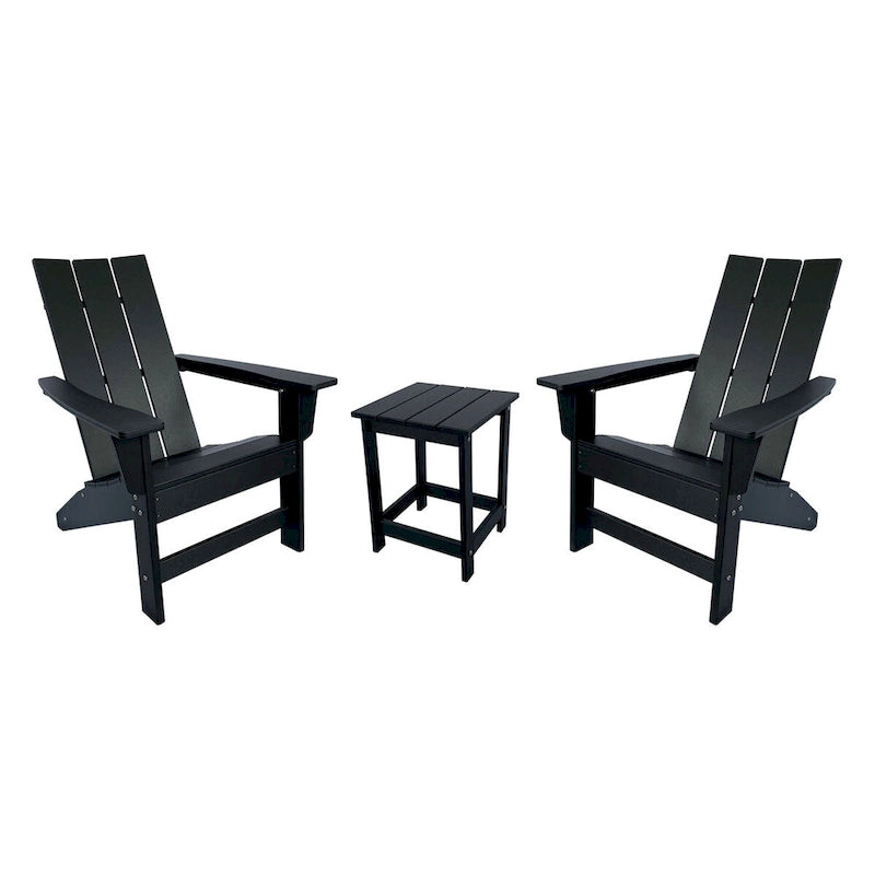 Ensemble de chaise et table Adirondack modernes d'extérieur Hampton, en polybois tout temps