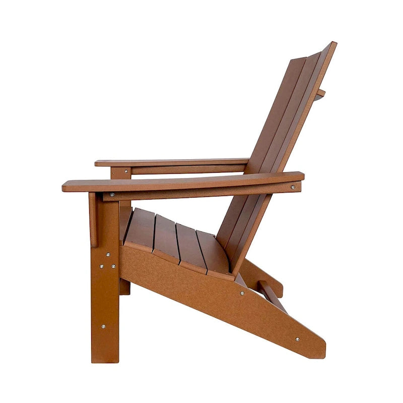 Ensemble de chaise et table Adirondack modernes d'extérieur Hampton, en polybois tout temps