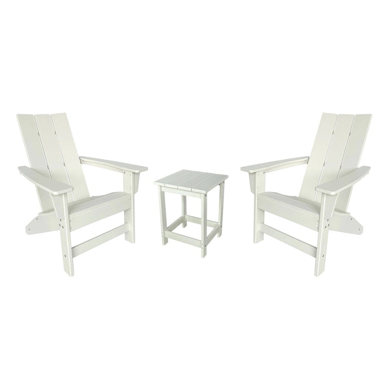 Ensemble de chaise et table Adirondack modernes d'extérieur Hampton, en polybois tout temps