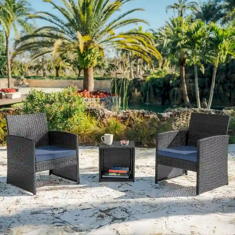 Ensemble de conversation de 3 meubles de patio Nestl en osier