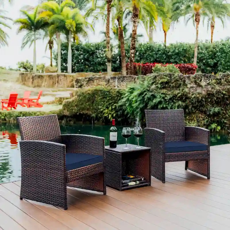 Ensemble de conversation de 3 meubles de patio Nestl en osier
