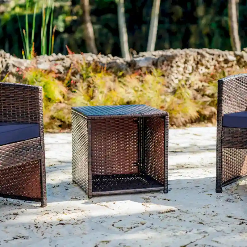 Ensemble de conversation de 3 meubles de patio Nestl en osier