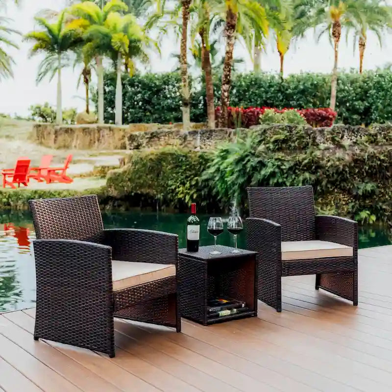 Ensemble de conversation de 3 meubles de patio Nestl en osier